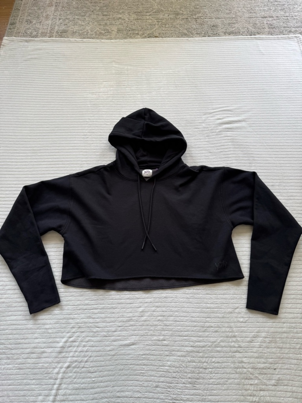 YITTY Black Cropped Hoodie with Drawcord - Picture 4 of 11